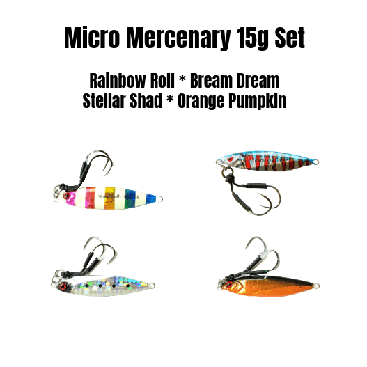 Submission Fishing Co. Micro Mercenary 4-Pack | Slow Pitch Jig | 10g & 15g | 4 Colors | Inshore & Freshwater