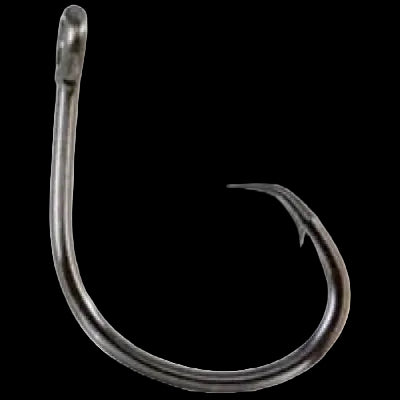 A single metallic fishing hook with a split ring and sharp point, shown on a plain white background.