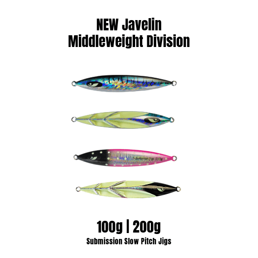 Submission Fishing Co. Javelin Slow Pitch Jig | Ribbed Armor Profile | Glow | 100g & 200g | 2 Colors | Mid-Depth Offshore