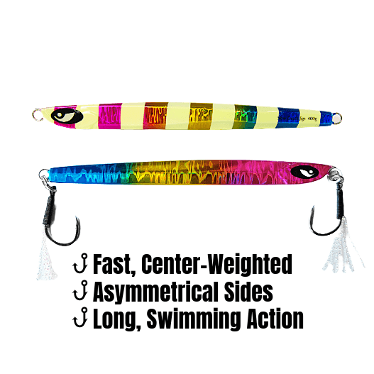 Submission Fishing Co. Ogre Slow Pitch Jig | Knife-Style | Through-Wire | Fast Descent & Flutter Fall | 80g, 200g & 300g