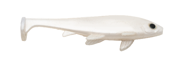 White fishing lure on a white background