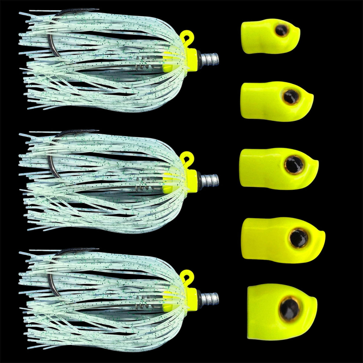 Stack Tackle Skirted Screwy Head Jigs | 5 Sizes + 3 Mustad Hooks | Silicone Skirt | Swap Without Re-Tying | Flounder, Striped Bass, Snook