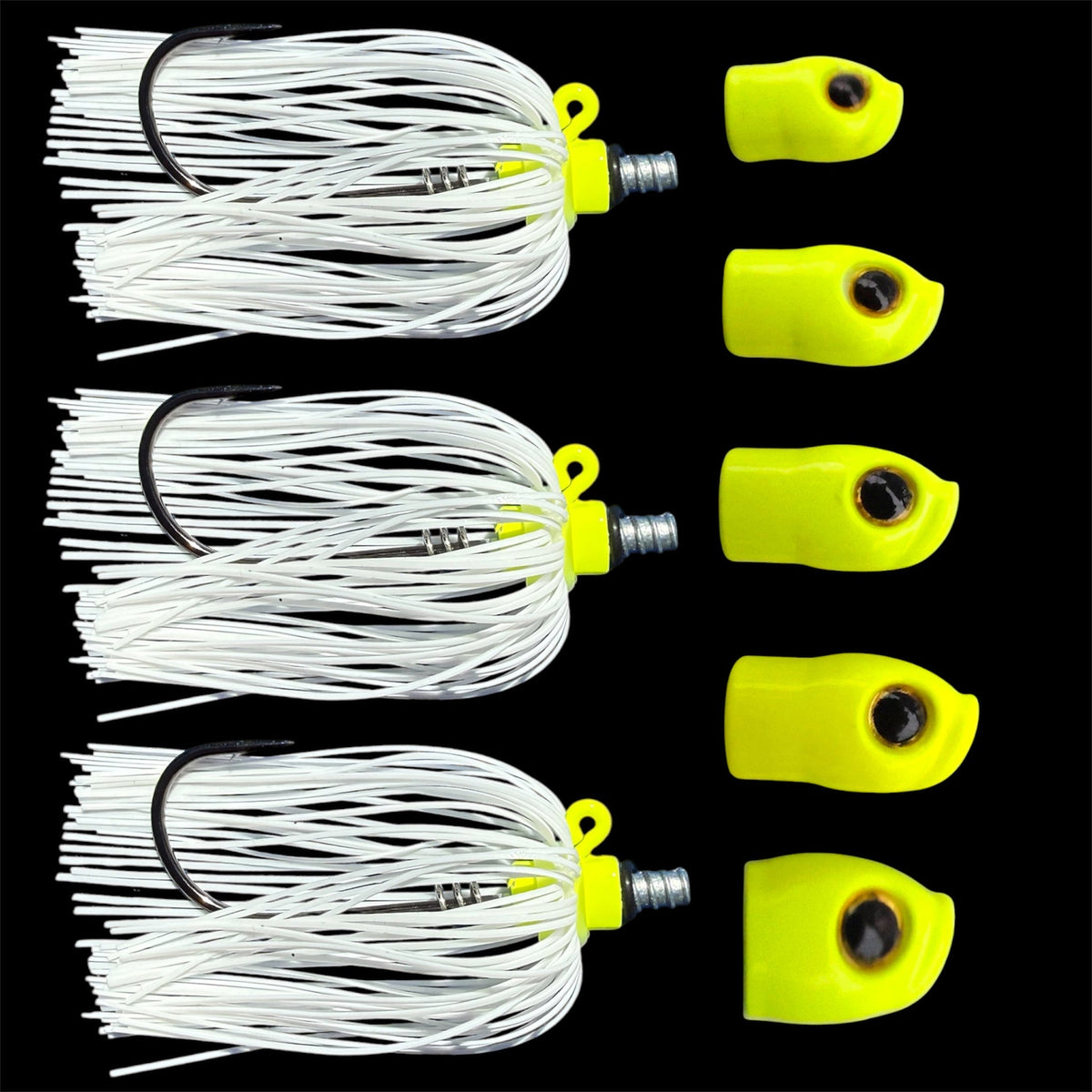 Stack Tackle Skirted Screwy Head Jigs | 5 Sizes + 3 Mustad Hooks | Silicone Skirt | Swap Without Re-Tying | Flounder, Striped Bass, Snook