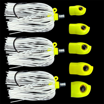 Stack Tackle Skirted Screwy Head Jigs | 5 Sizes + 3 Mustad Hooks | Silicone Skirt | Swap Without Re-Tying | Flounder, Striped Bass, Snook