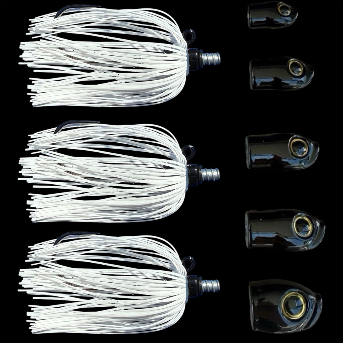 Stack Tackle Skirted Screwy Head Jigs | 5 Sizes + 3 Mustad Hooks | Silicone Skirt | Swap Without Re-Tying | Flounder, Striped Bass, Snook