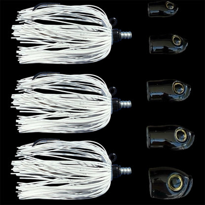 Stack Tackle Skirted Screwy Head Jigs | 5 Sizes + 3 Mustad Hooks | Silicone Skirt | Swap Without Re-Tying | Flounder, Striped Bass, Snook