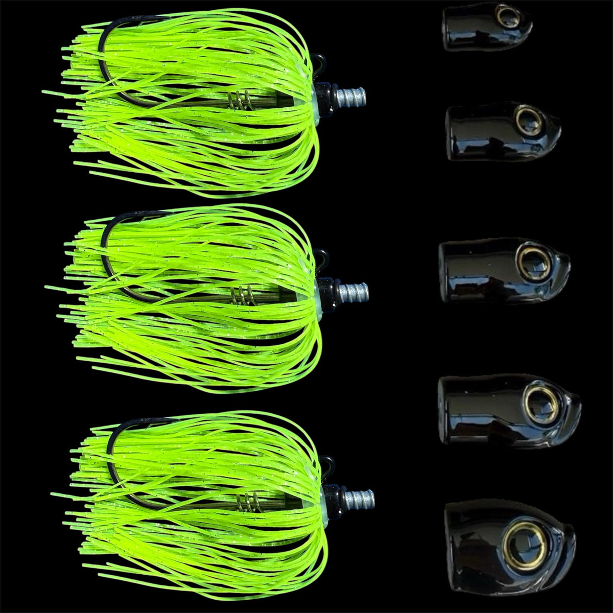 Stack Tackle Skirted Screwy Head Jigs | 5 Sizes + 3 Mustad Hooks | Silicone Skirt | Swap Without Re-Tying | Flounder, Striped Bass, Snook