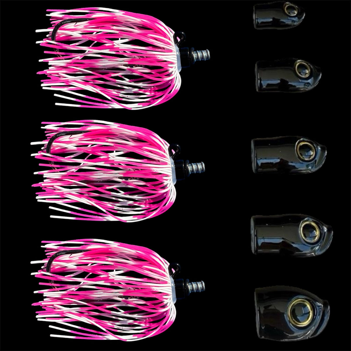 Stack Tackle Skirted Screwy Head Jigs | 5 Sizes + 3 Mustad Hooks | Silicone Skirt | Swap Without Re-Tying | Flounder, Striped Bass, Snook