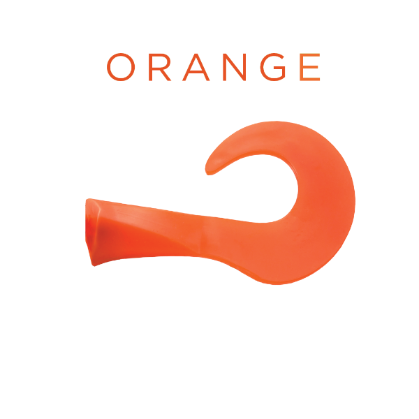 Orange hook on a white background with the word 'ORANGE' above it.