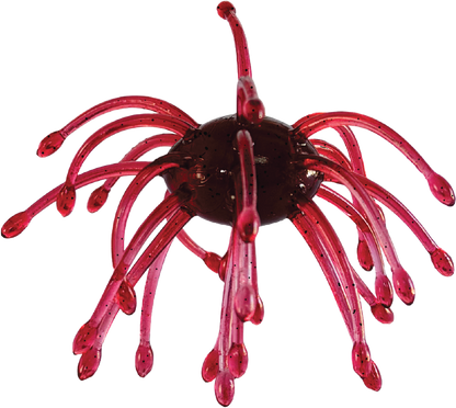 Red sea urchin lure on a white background