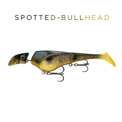 Spotted-bullhead fishing lure on a white background with 'Spotted-Bullhead' text above.