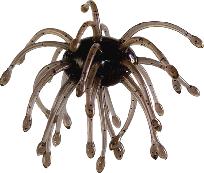 Smokey colored sea urchin lure on a white background