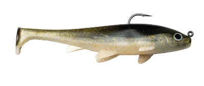 Fishing lure resembling a fish on a white background