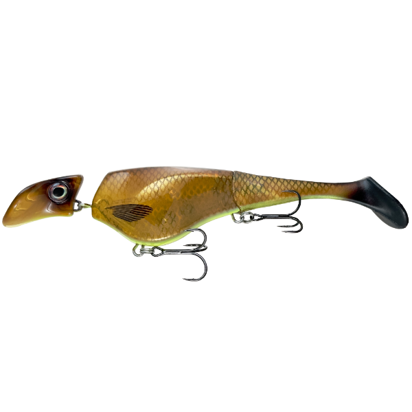 Fishing lure with a detailed design on a white background