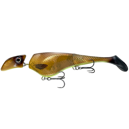Fishing lure with a detailed design on a white background