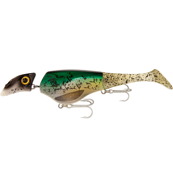 Fishing lure with a detailed design on a white background