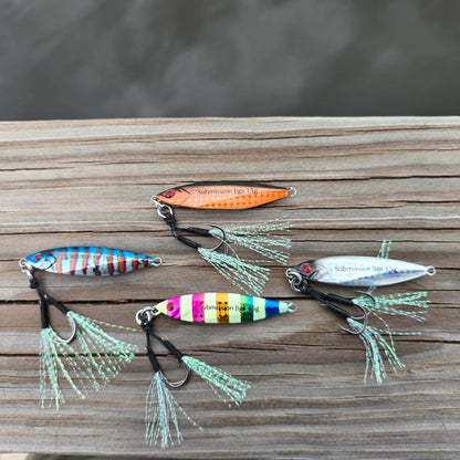 Submission Fishing Co. Micro Mercenary 4-Pack | Slow Pitch Jig | 10g & 15g | 4 Colors | Inshore & Freshwater