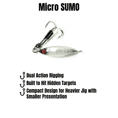 Submission Fishing Co. Micro Sumo Slow Pitch Jig | 4-Pack | 10g & 15g | 4 Colors | Bass, Trout & Inshore