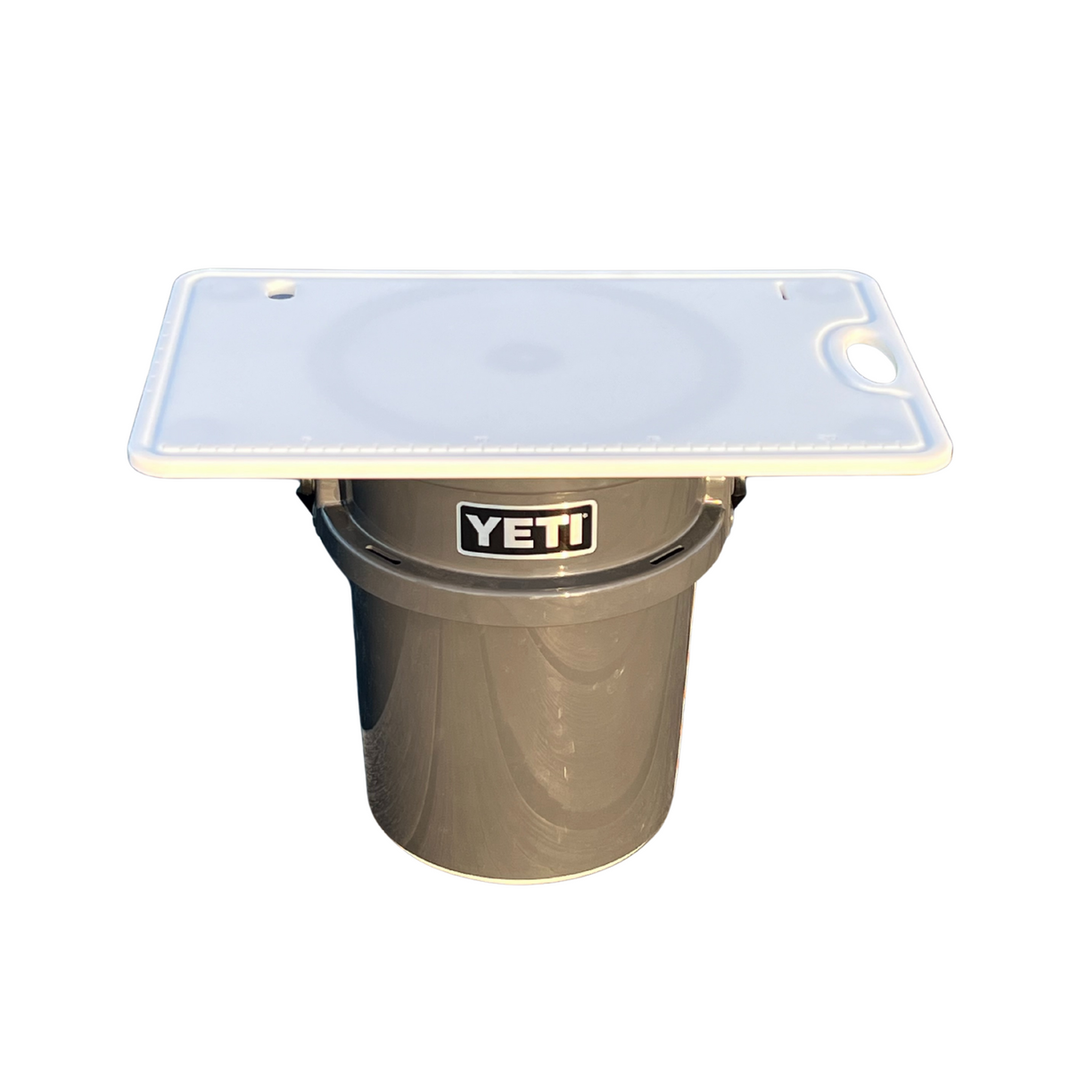 TRAPSKI Bucket Board | Made in USA | Marine-Grade HDPE | Fits 5-Gallon Buckets & Coolers | Integrated Ruler | Non-Skid Feet | Fillet, Bait Prep & Gear