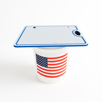 TRAPSKI Bucket Board | Made in USA | Marine-Grade HDPE | Fits 5-Gallon Buckets & Coolers | Integrated Ruler | Non-Skid Feet | Fillet, Bait Prep & Gear