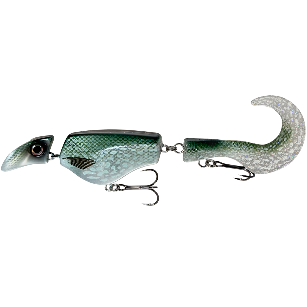 Fishing lure with a detailed design on a white background