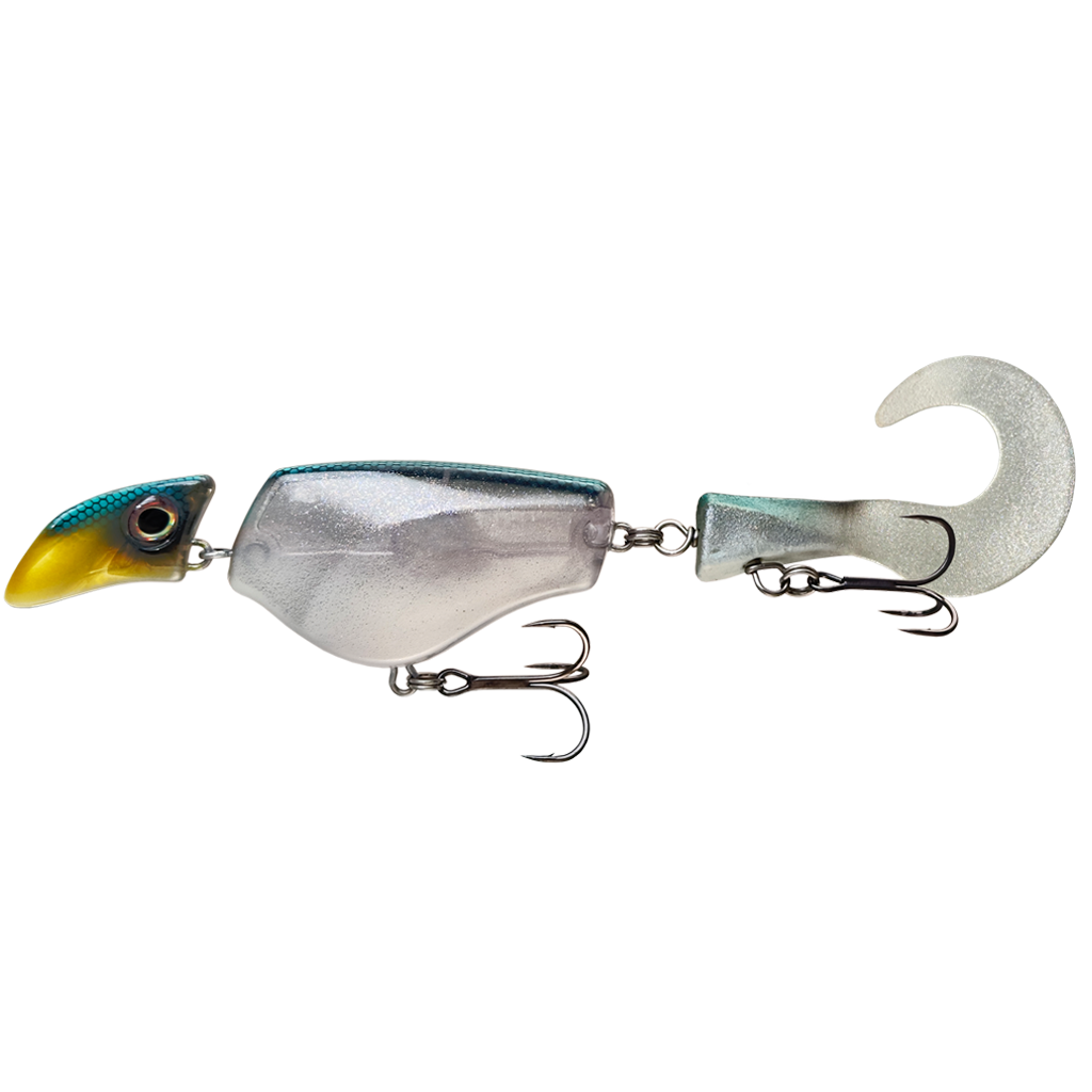 Fishing lure with a detailed design on a white background