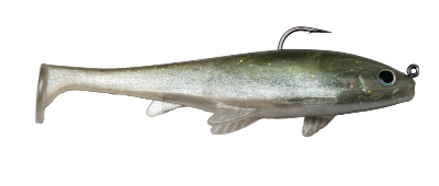 Fishing lure resembling a fish on a white background