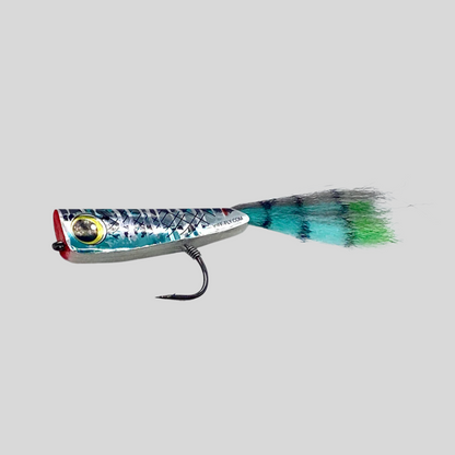 Surface Seducer Spratz Fly | Flat-Face Foam Baitfish Popper | Side-to-Side Cutting Action | Holographic Foil Foam | Kona Hook | 2/0 & 5/0 | 5 Colors | Mahi, Stripers, False Albacore & Pelagic | Flymen