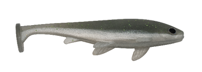 Fishing lure shaped like a fish on a white background