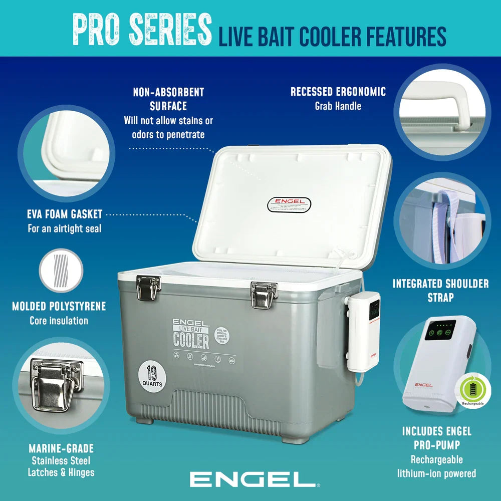 Engel Live Bait Pro Cooler 7.5 Qt with AP3 Aerator
