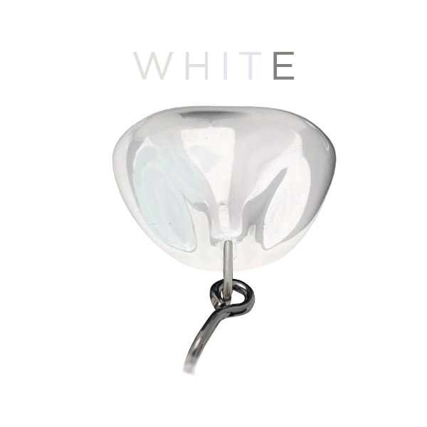 White wall light fixture on a white background with 'WHITE' text above it.
