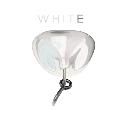 White wall light fixture on a white background with 'WHITE' text above it.