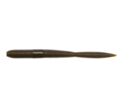 A single soft plastic fishing lure shaped like a worm, shown horizontally against a plain white background.