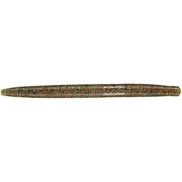 Watermelon red soft plastic stick bait with a textured, segmented body.