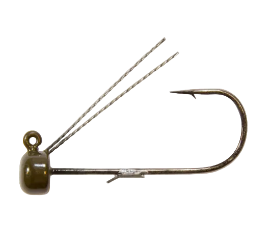 Z-Man Power Finesse ShroomZ Weedless Jigheads 1/6 oz Green Pumpkin 3-Pack