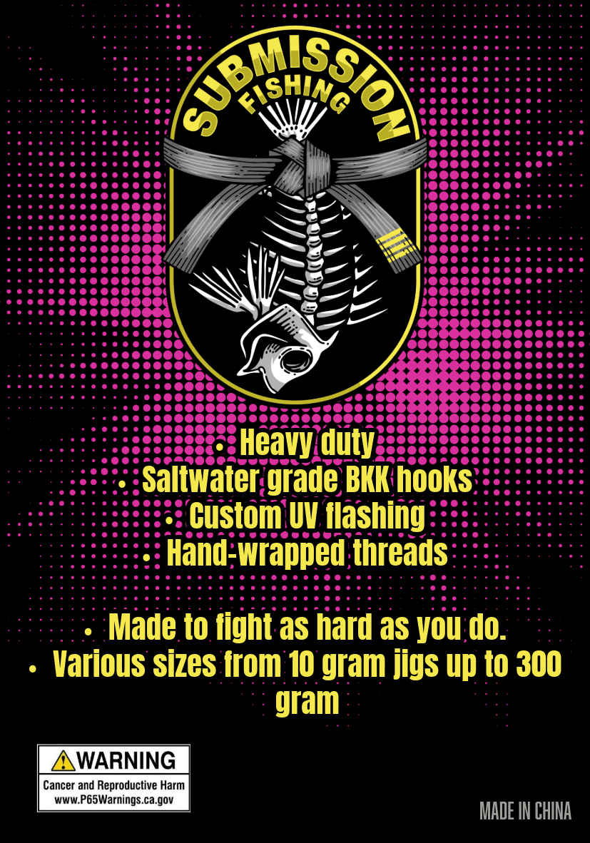 Submission Fishing Co. Assist Hooks | BKK Hooks | UV Tassels | 5 Sizes | Slow Pitch Jigging | Saltwater