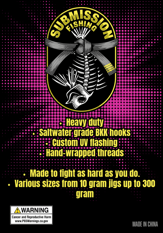 Submission Fishing Co. Assist Hooks | BKK Hooks | UV Tassels | 5 Sizes | Slow Pitch Jigging | Saltwater