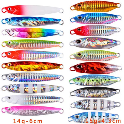 20PCS Quality Metal Cast Jig Spoon Set 10g- 60g Shore Casting Jigging Fish Sea Bass Fishing Lures Artificial Bait Tackle