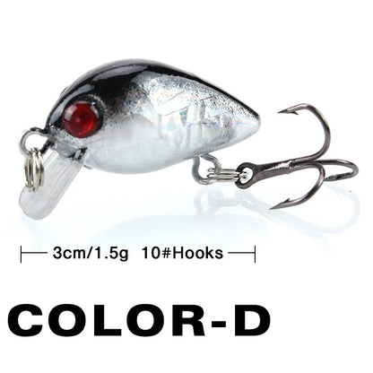 Fishing Lure Small Minnow Mini Wobble 3cm 1.5g Micro Fish Crank Bait Artificial Lure Swimbait 1 Piece