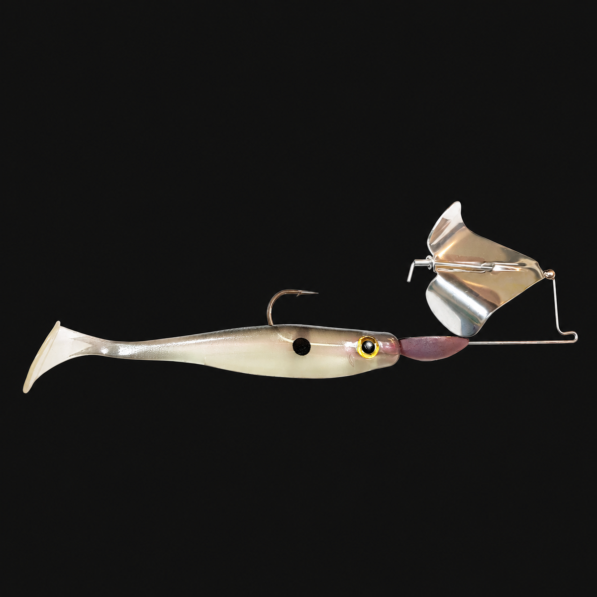 Big Bite Baits Suicide Buzz 3/8 oz in Silver Blade / Pearly Shad