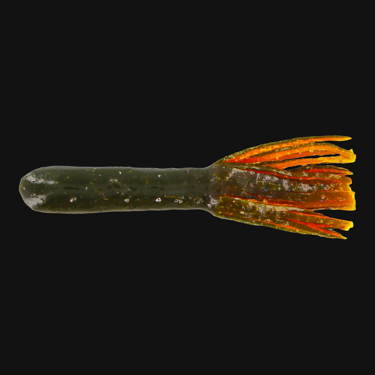 Big Bite Baits Tour Flipper Tube 4" in Green Pumpkin / Orange Tail