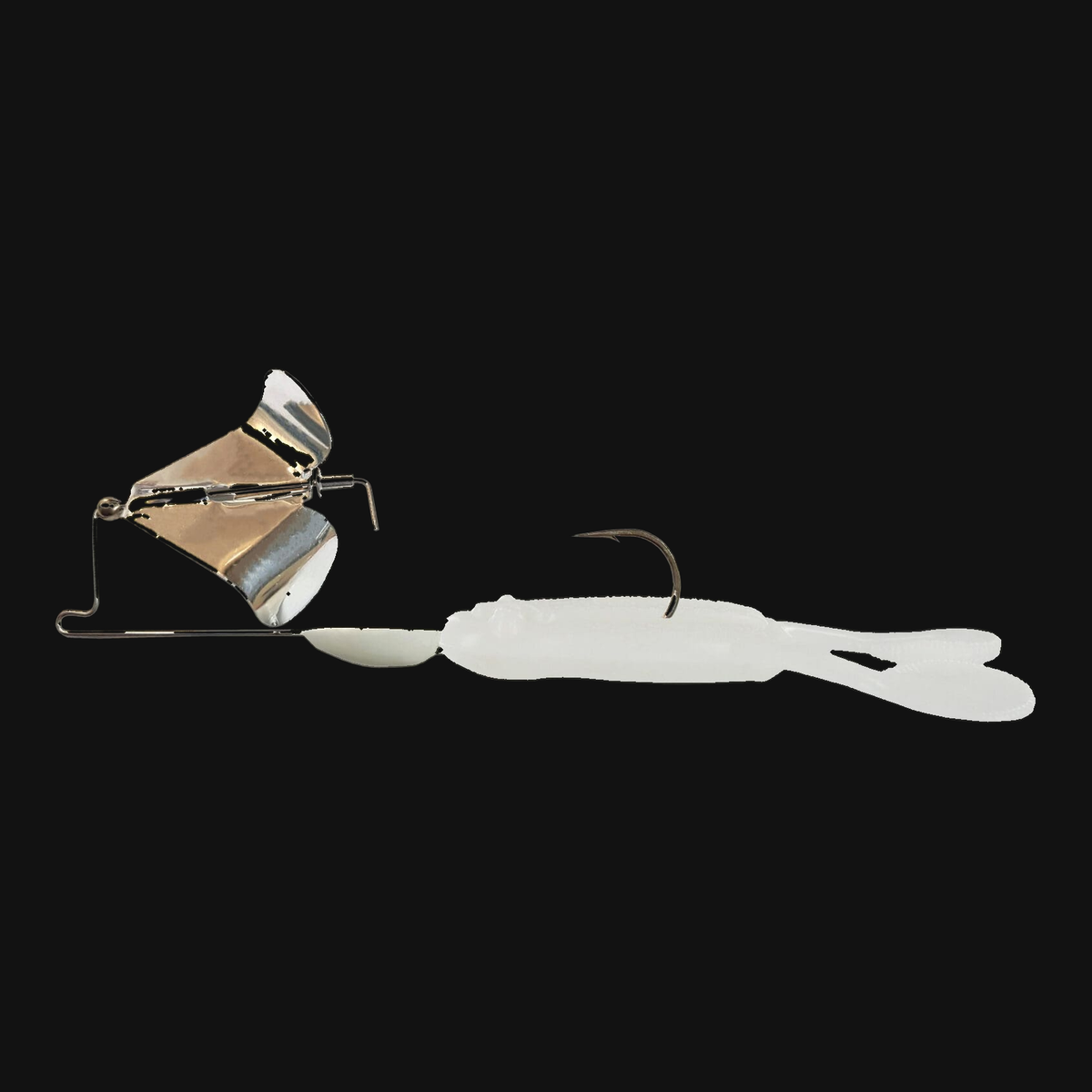 Big Bite Baits Tour Toad Buzz 3/8 ounce in Silver Blade / White