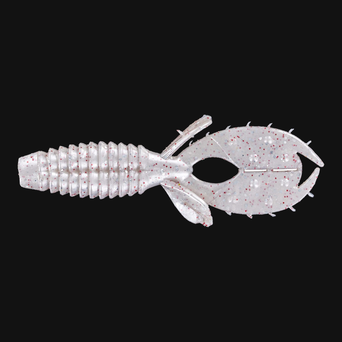 Big Bite Baits YoMama 4" in Pearl Silver Red Flake