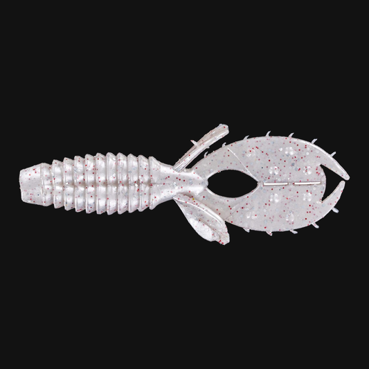 Big Bite Baits YoMama 4" in Pearl Silver Red Flake