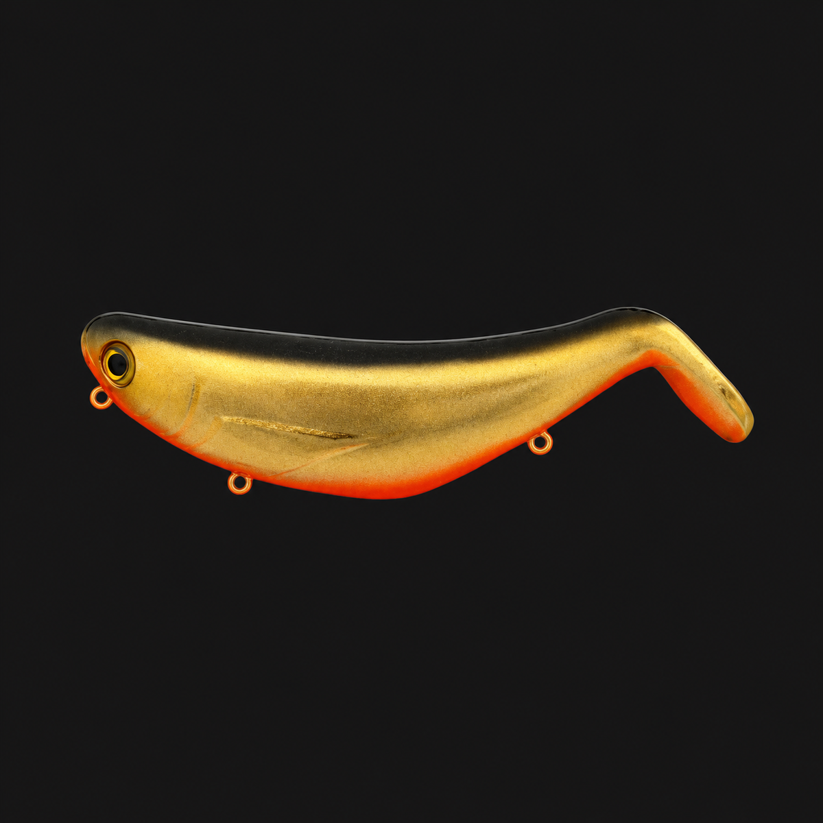 Bill Lewis StutterStep 5.0 Gold Black Orange Belly on charcoal background