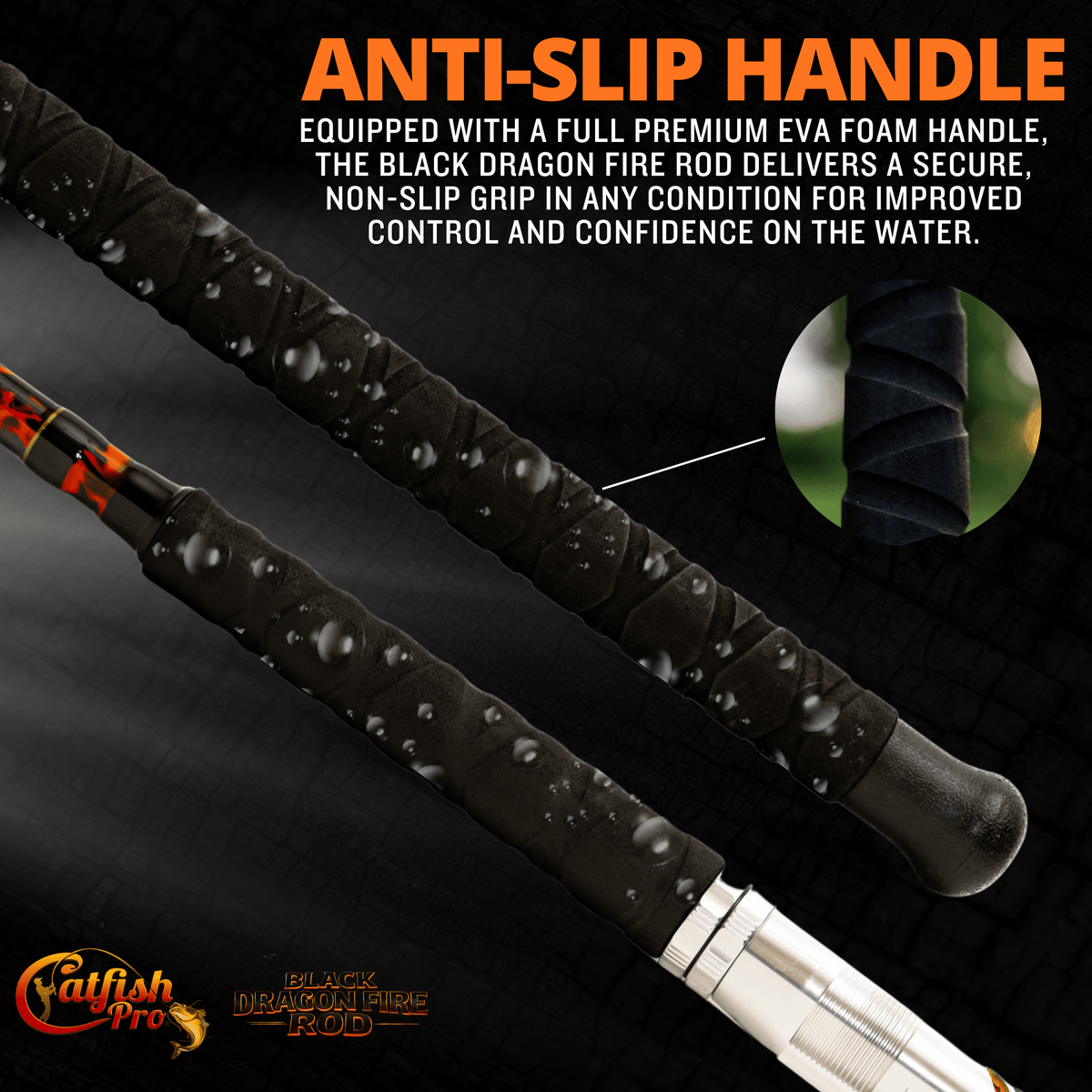 Catfish Pro Black Dragon Fire Casting Rod | 7'6" Glow