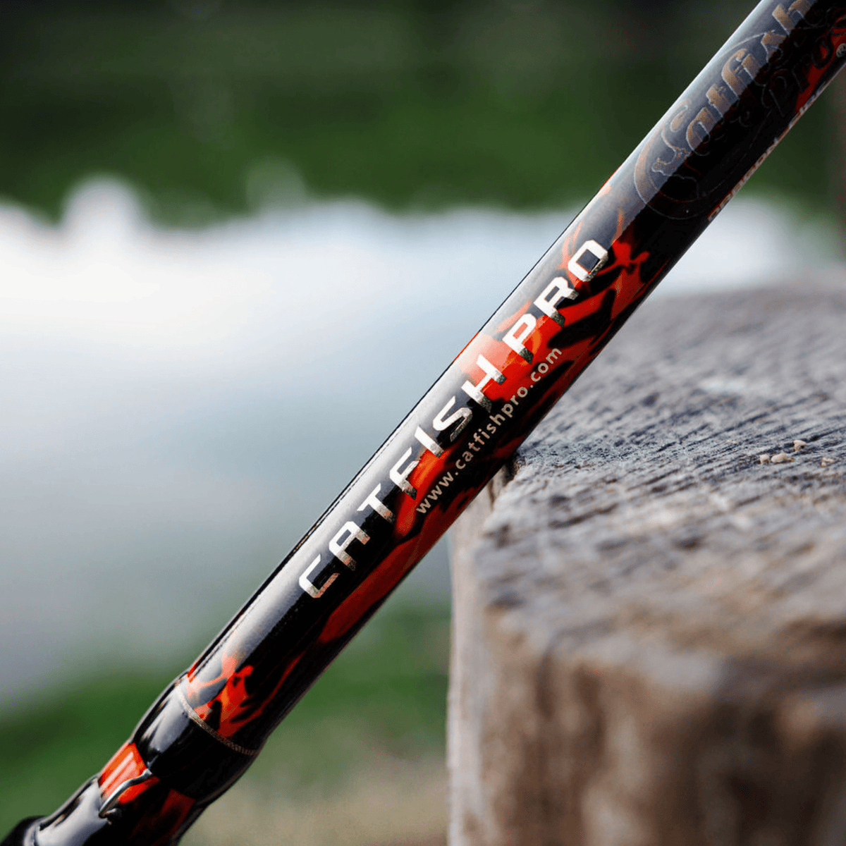 Catfish Pro Black Dragon Fire Spinning Glow Rod | 7'6"