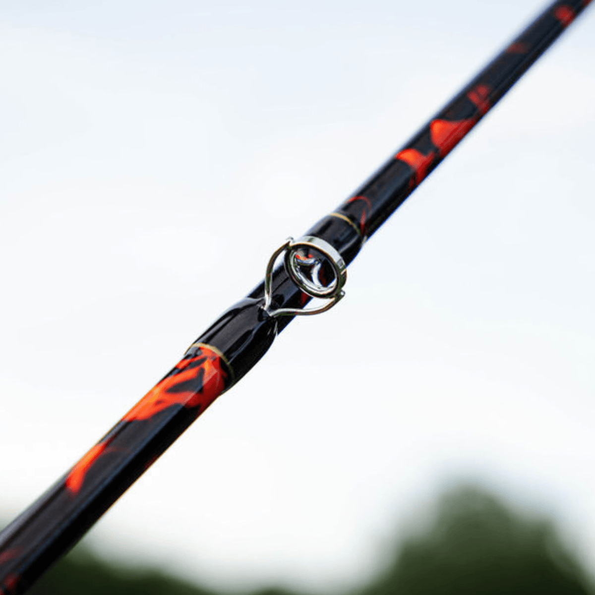 Catfish Pro Black Dragon Fire Spinning Glow Rod | 7'6"