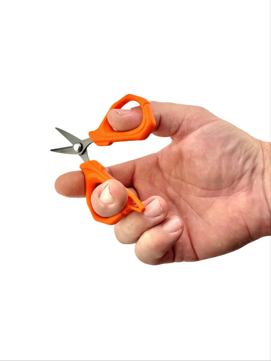 AnglerCo Core Series Braid Scissors | Teflon-Coated Stainless | Serrated Braid Edge | Saltwater