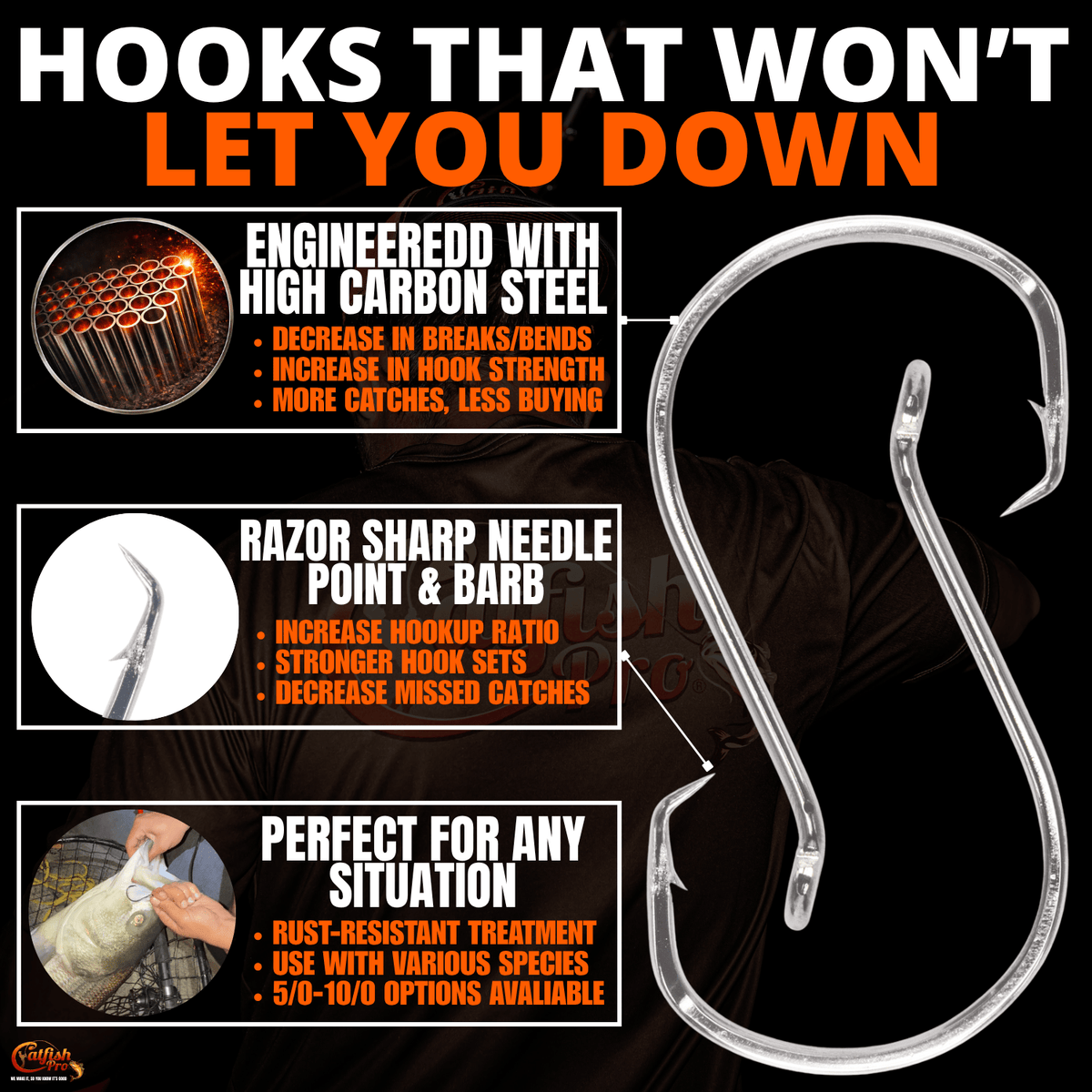 Catfish Pro Double Offset Circle Hooks 6/0